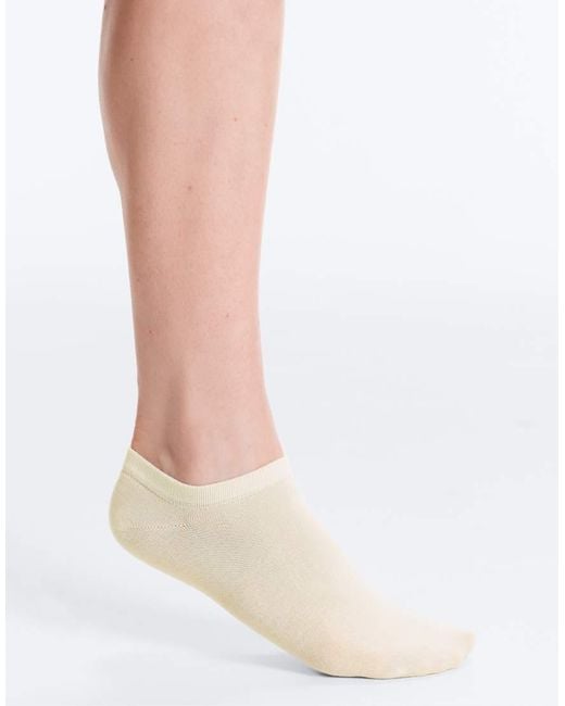 Oysho White 5 Pairs Of Cotton-blend Sneaker Socks