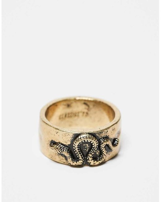 Anello A Fascia Con Serpente di Classics 77 in Metallic da Uomo