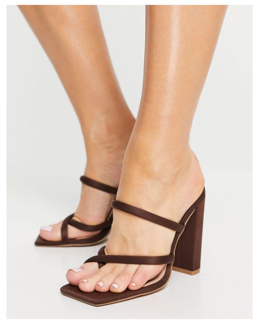 SIMMI Shoes Simmi London - Heera - Sandalen Met Blokhak in het Bruin - Lyst