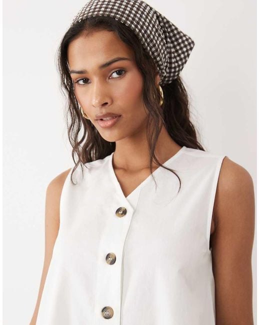 Wednesday's Girl White Wednesdays Girl Button Up Chambray Mini Shift Dress