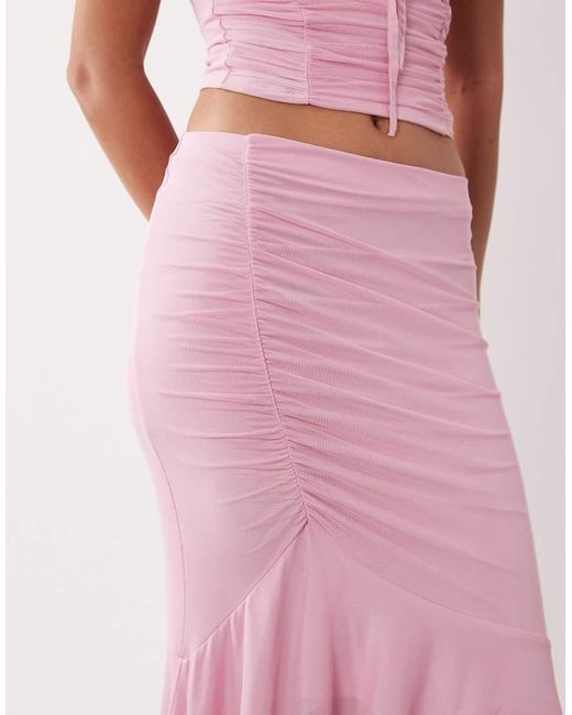 ASOS Pink Mesh Asymmetrical Skirt