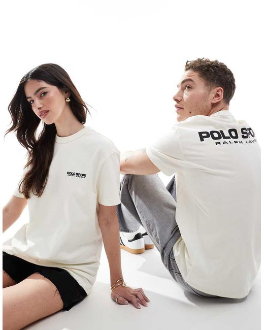 Polo Ralph Lauren White Sport Capsule Unisex Front And Back Logo Print Heavyweight T-shirt