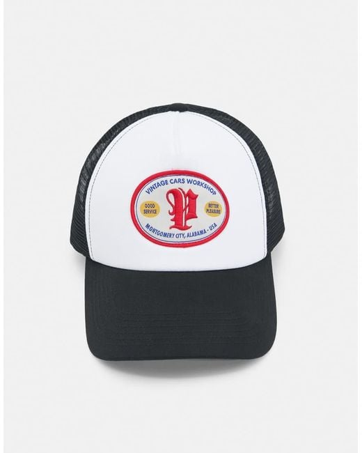 Pull&Bear Gray Patch Trucker Cap for men