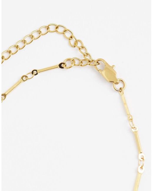 ASOS Metallic Asos Design Curve Waterproof Stainless Steel Necklace With Fish Pendant