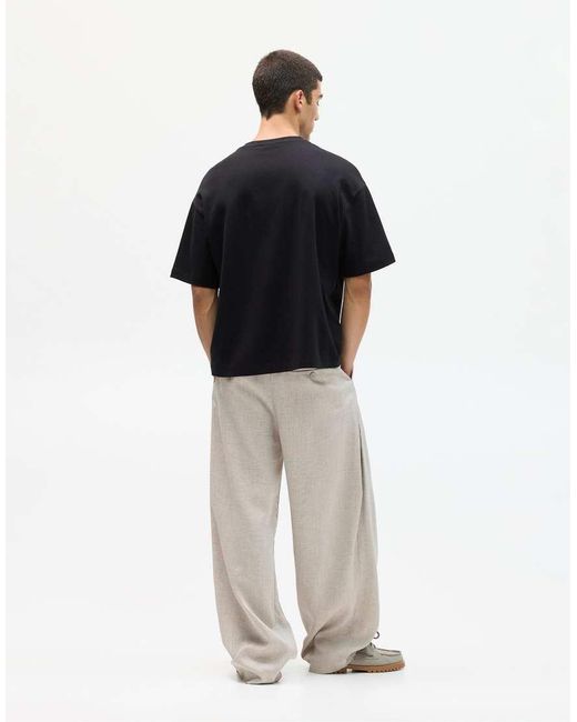 Pull&Bear Black Heavy Weight T-shirt for men