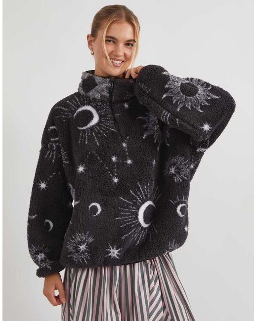 Skinnydip London Black London Celestial Longline Fleece