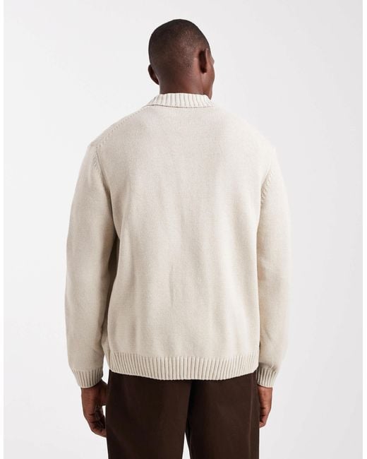 Only & Sons – regular fit strickjacke in Natural für Herren