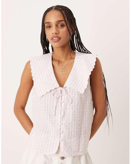 Nobody's Child Pink Bridie Collared Sleeveless Top