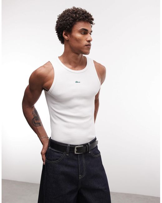 BLKVIS White Script Logo Vest for men