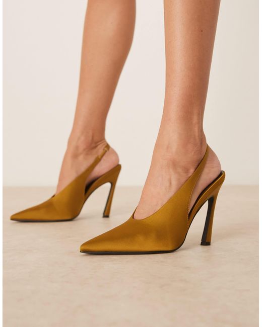 ASOS Yellow Paloma Slingback High Heeled Shoes