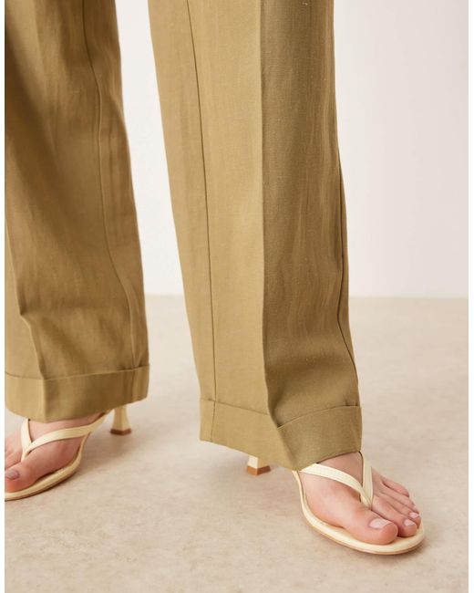 ASOS Natural Tailored Straight Leg Trousers Co-Ord