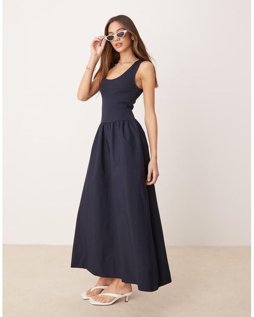 sachin and babi light blue dress Navy Alina Midi Dress Belted main image 1