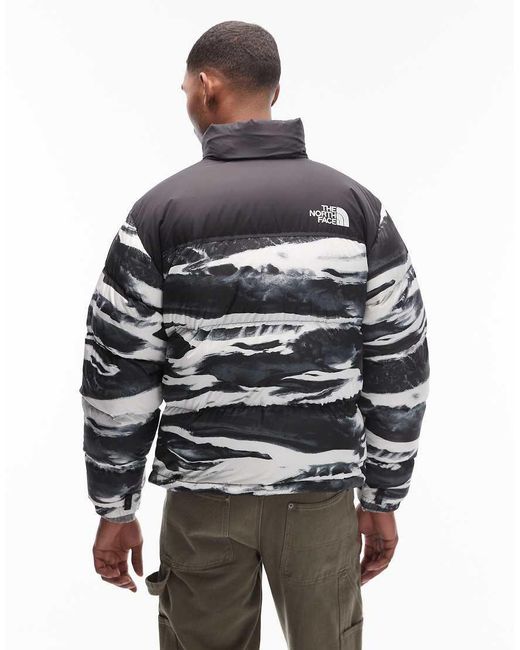 The North Face Gray Retro Nuptse Down Puffer Jacket for men