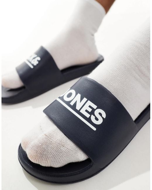 Jack & Jones White Pool Sliders for men