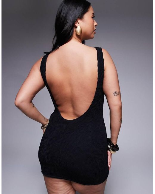 Moda Minx Black Curve Scrunch Mini Dress