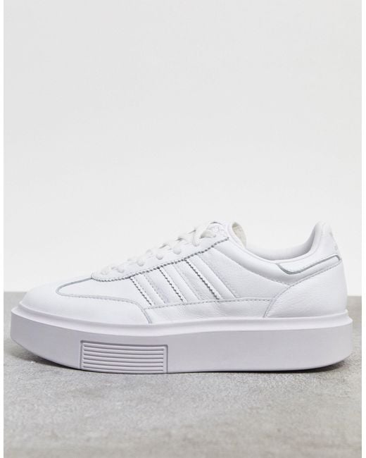 Adidas Originals White Sleek Super 72 Leather Platform Sneakers