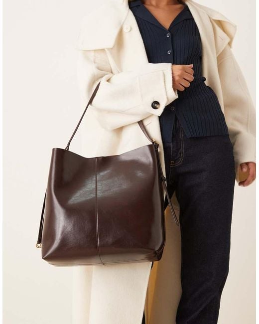Mango Brown Large Shoulder Bag