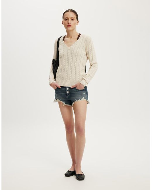 Cotton On Natural Cotton V Neck Pullover