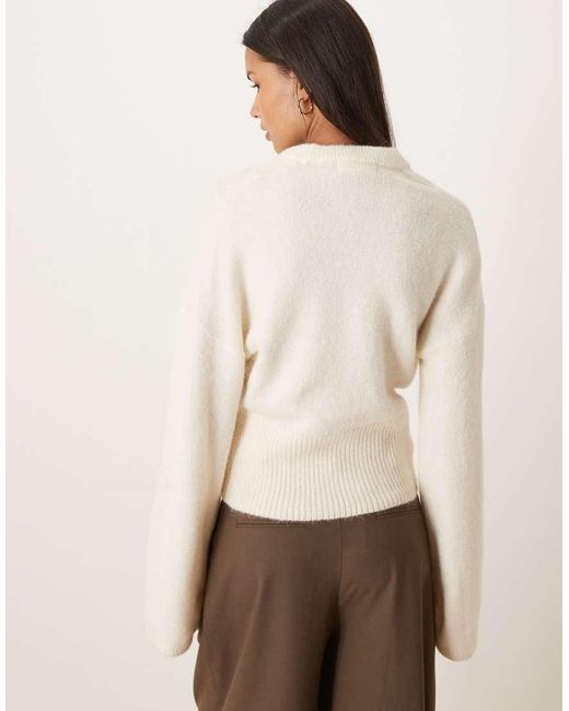 Gina Tricot Natural Wide Sleeve Knitted Sweater