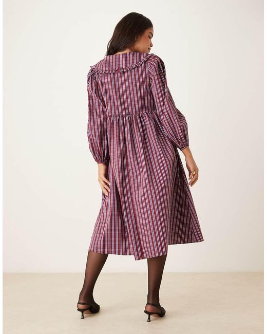 Glamorous Red Tie Front Smock Midi Dress