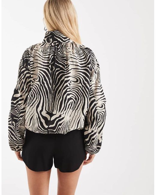 ASOS Black Oversized Bubble Hem Track Jacket