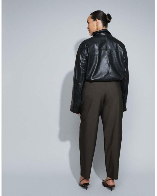 ASOS Black Curve Tailored Belted Balloon Barrel Pants