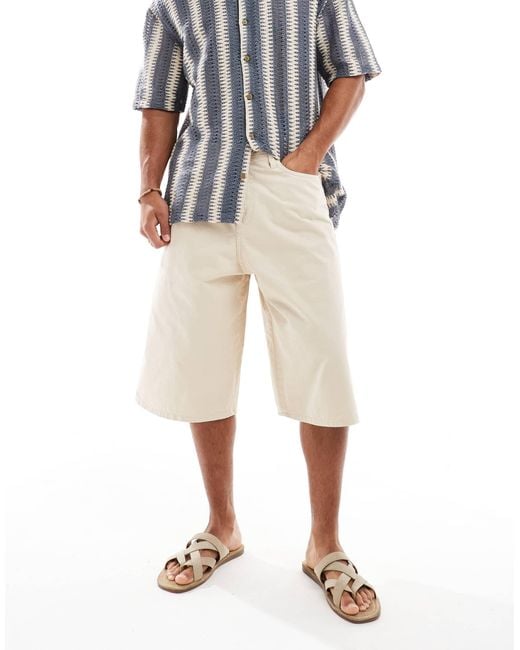 Jack & Jones – skater-shorts aus denim in White für Herren