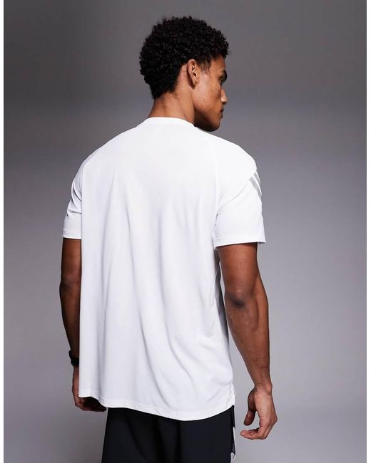 Adidas Originals White Adidas Running Adi365 T-shirt With Reflective Stripes for men