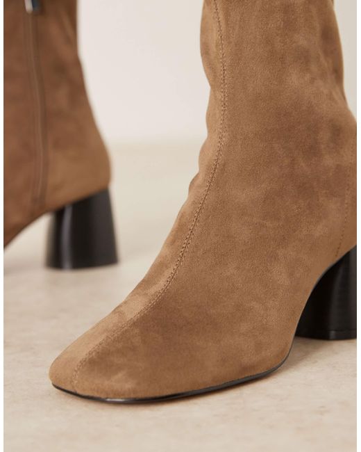 ASOS Blue Radar Round Toe Block Heel Boots