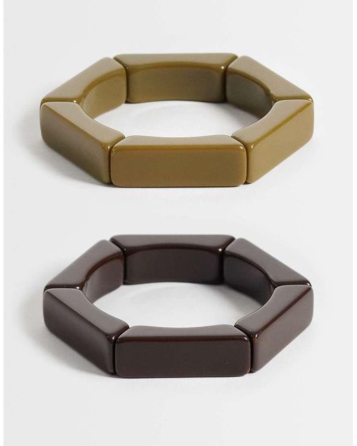 ASOS Gray Pack Of 2 Stretch Bangles
