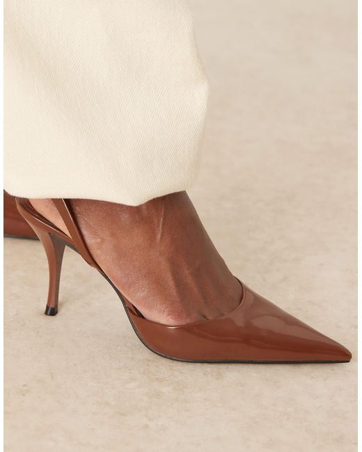 Mango Natural Sling Back Pointed Heel