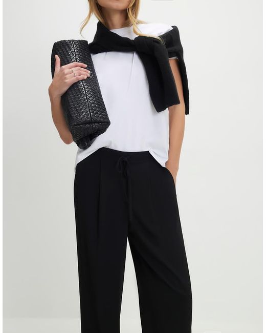 River Island White Tailored Elasticated Wide Leg Trousers