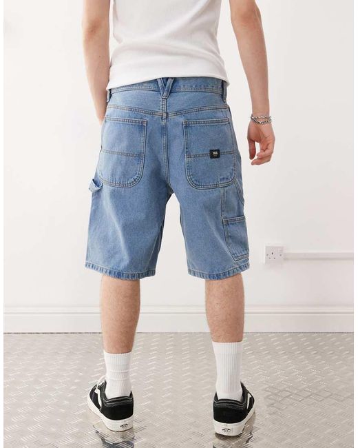 Vans Blue Drill Chore Loose Fit Denim Shorts for men