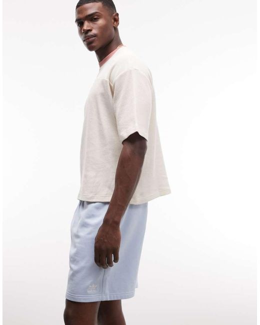 Adidas Originals White Trefoil Essentials Shorts for men