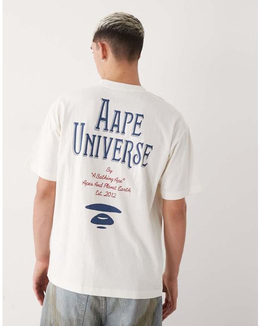 Aape By A Bathing Ape White Aape By A Bathing Ape Boxy Oversized Tshirt for men