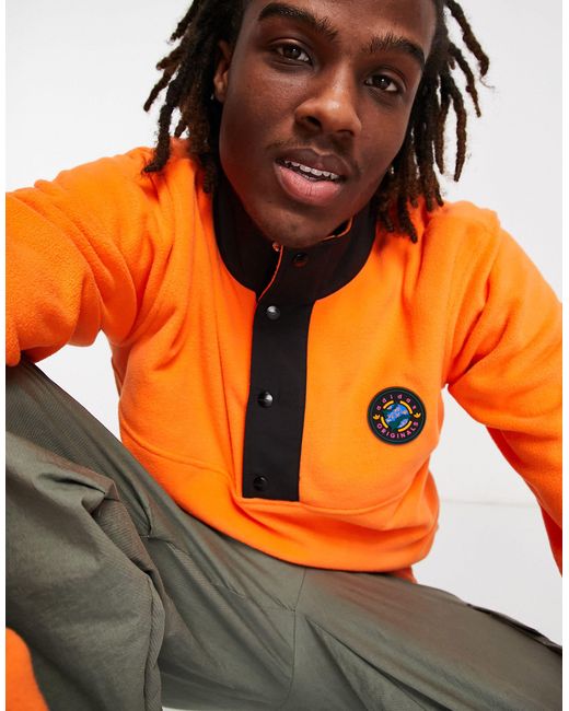 Adidas Originals – wander hour – fleece-pullover in Orange für Herren