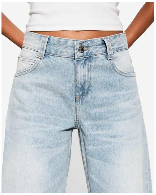 Bershka White Barrel Jeans