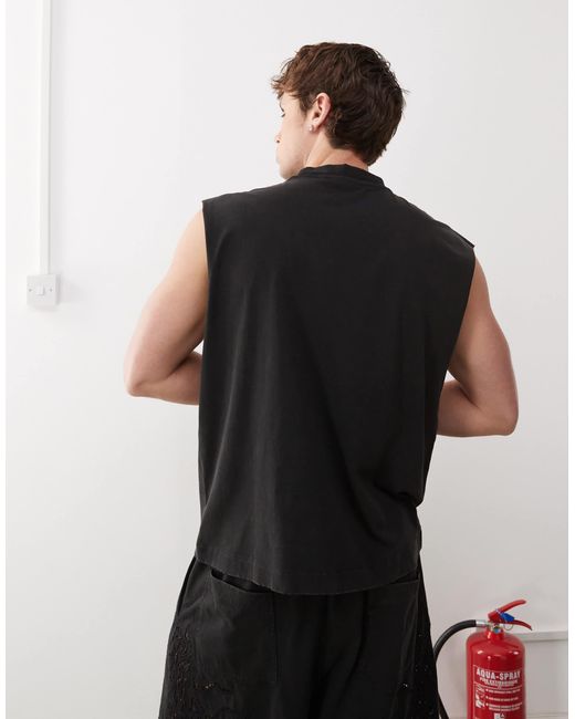 Weekday – ärmelloses t-shirt in Black für Herren
