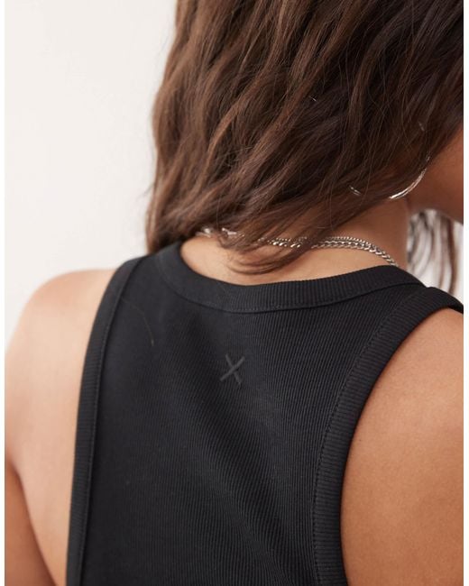 Collusion Black Ribbed Vest