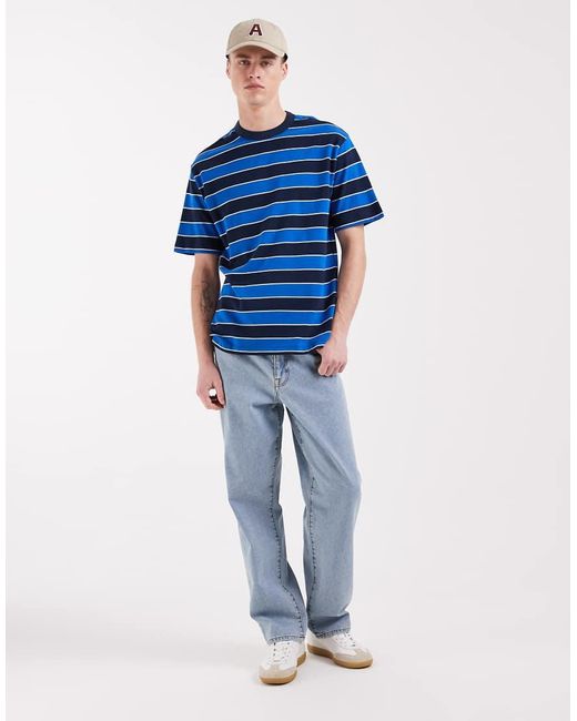 ASOS Blue Heavyweight Relaxed T-Shirt for men