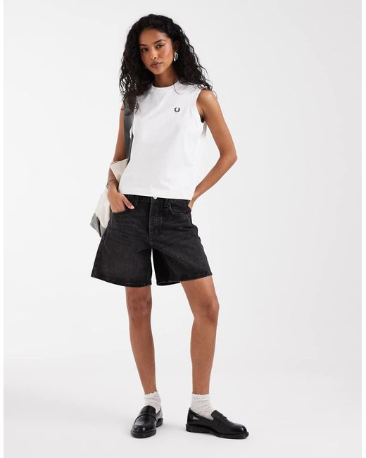 Fred Perry Black Peached Jersey Tank Top