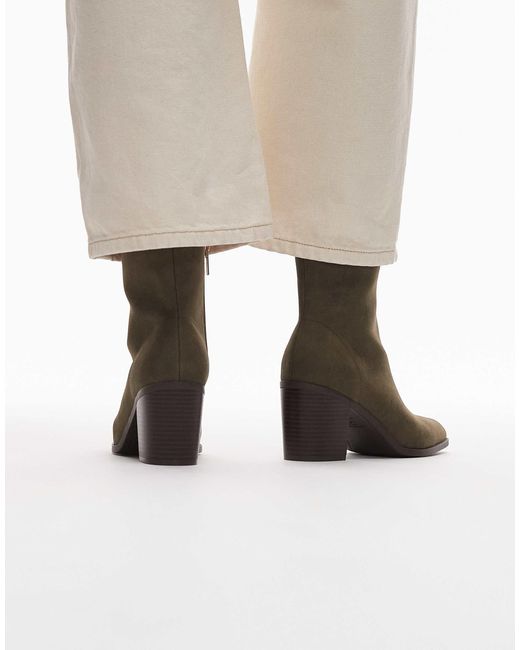 New Look Green Heeled Boots