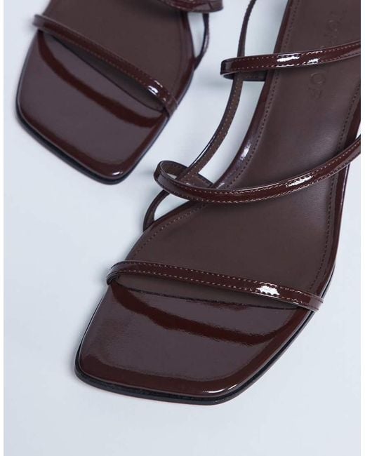 TOPSHOP White Autumn Minimal Mid Heel Sandals