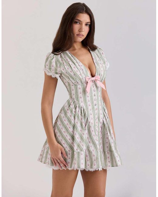 House Of Cb White Emiliana Stretch Cotton Mini Dress