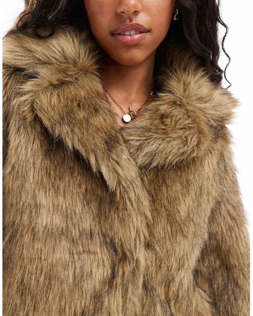 Brave Soul Blue Faux Fur Short Jacket