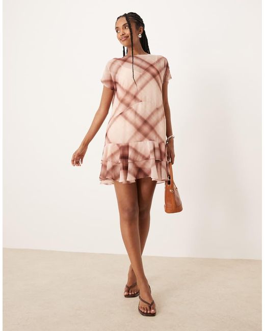 ASOS Pink Sleeveless Smock Ruffle Mini