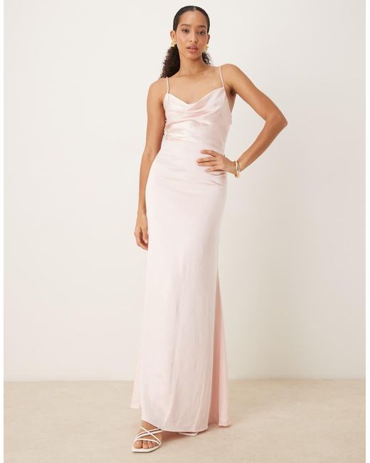 True Decadence Natural Cowl Neck Maxi Dress