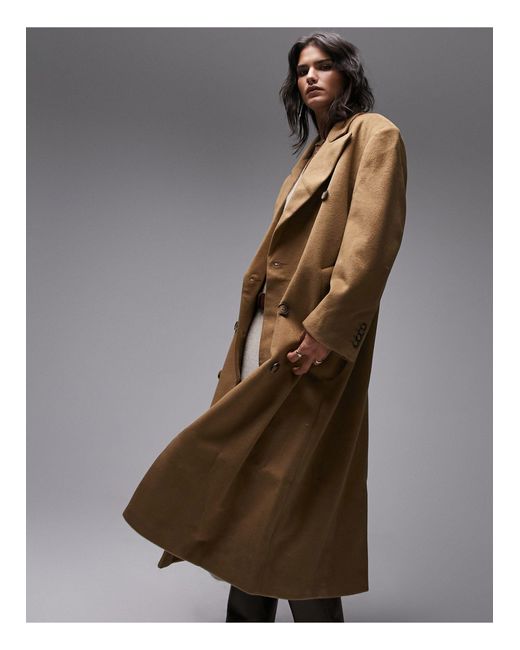 TOPSHOP Smart Oversized Longline Coat in Gray Lyst