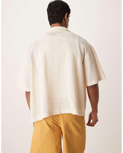 Camicia Squadrata Oversize Color Pietra Testurizzata di ASOS in Natural da Uomo