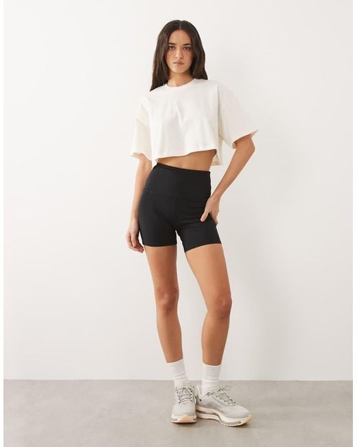 4505 White Icon Heavyweight Cotton Cropped T-Shirt With Quick Dry Finish